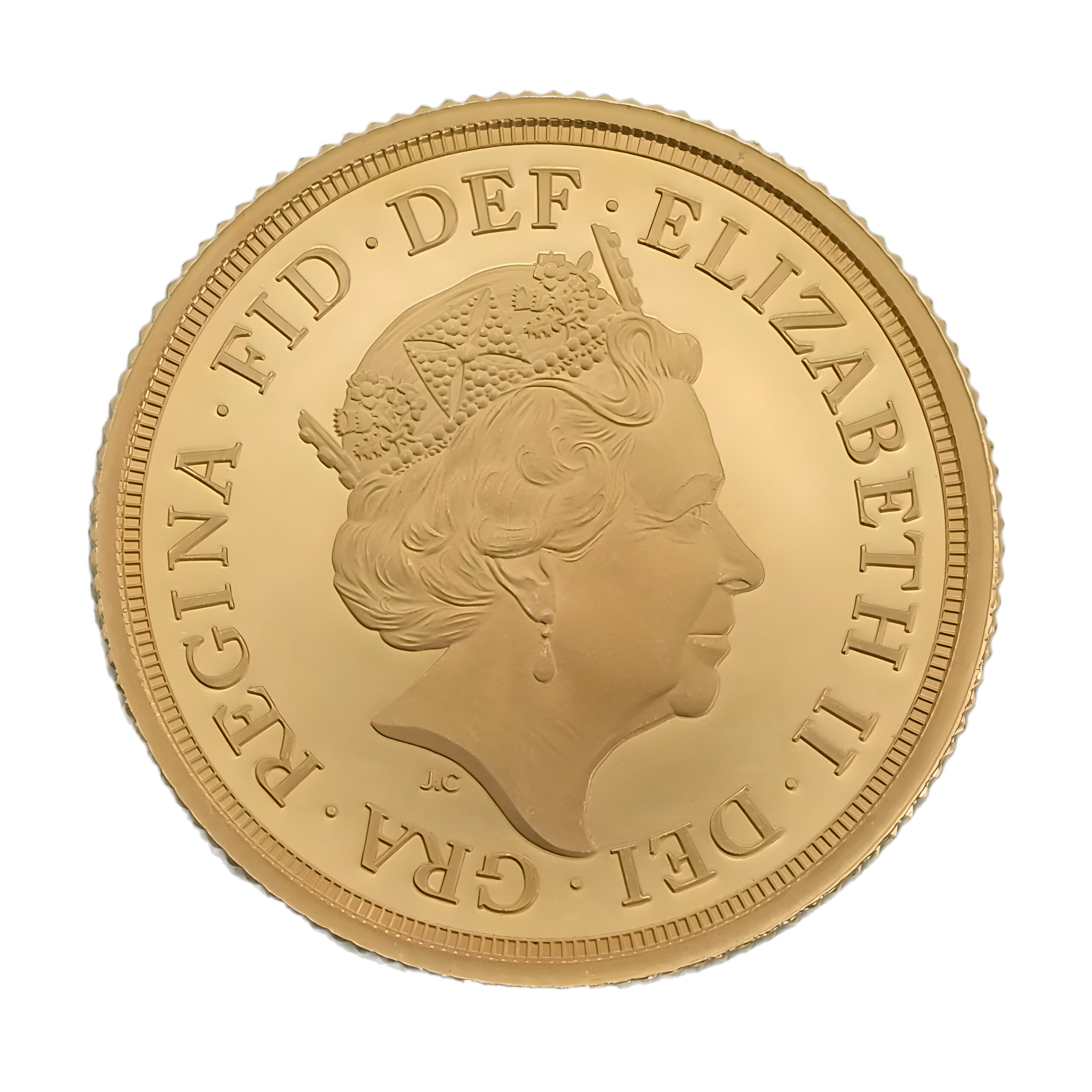 2018 Gold Sovereign Queen Elizabeth II Sapphire Coronation 5th Portrait