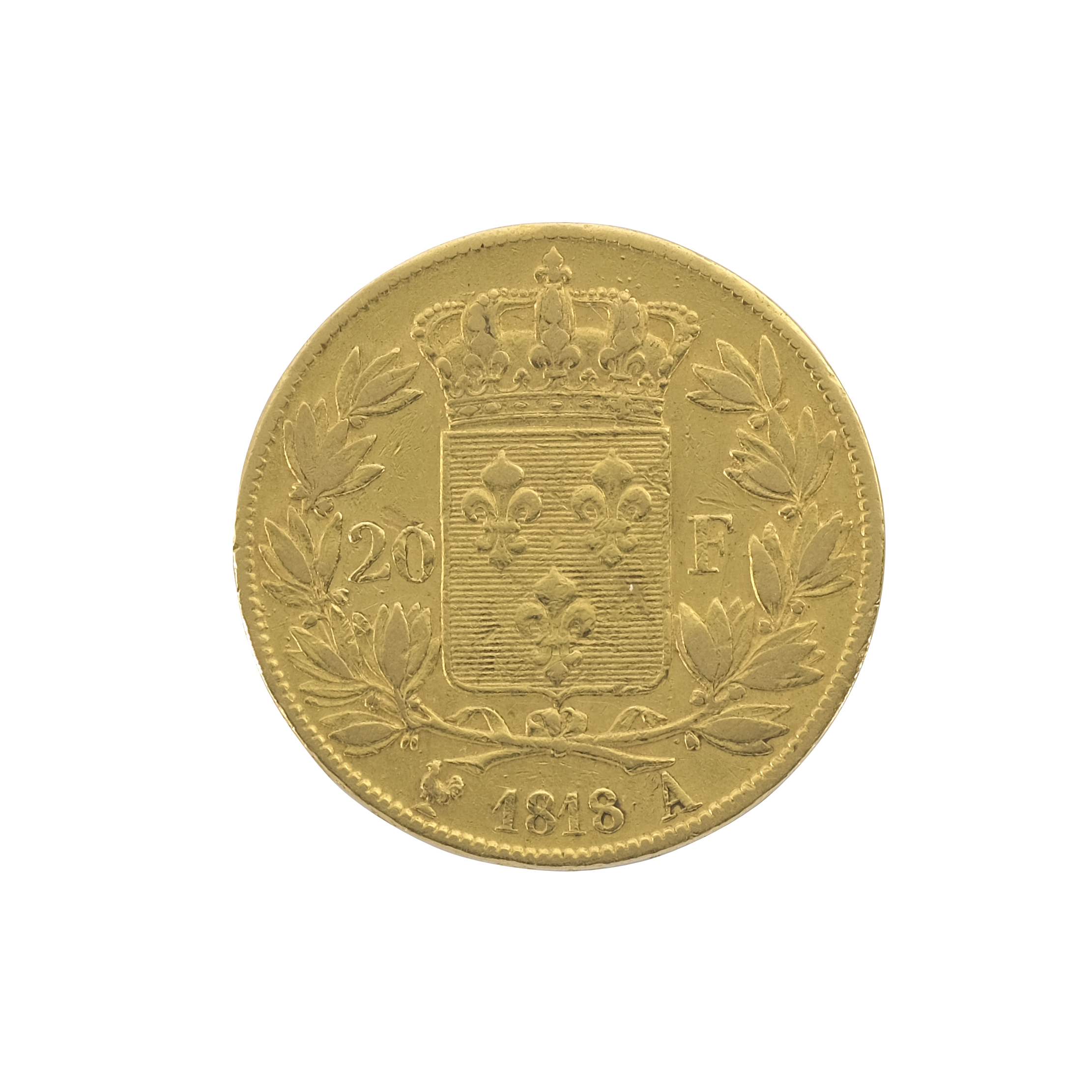 Best Value 20 French Franc Louis XVIII Bare Head – A