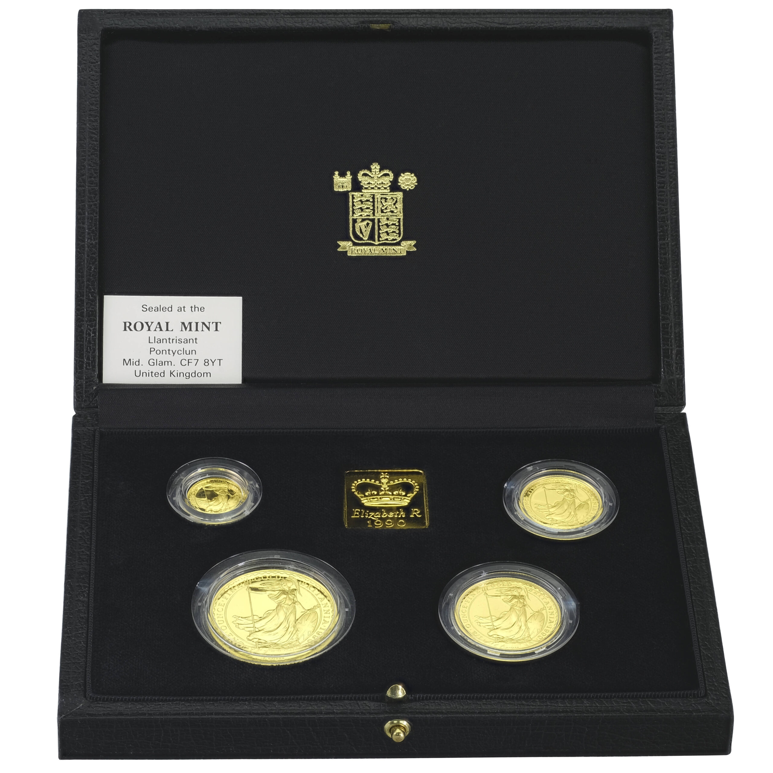 1990 1.85 OZ Gold Britannia 4 Coin Proof Set