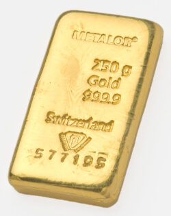Metalor 250g Gold Cast Bar