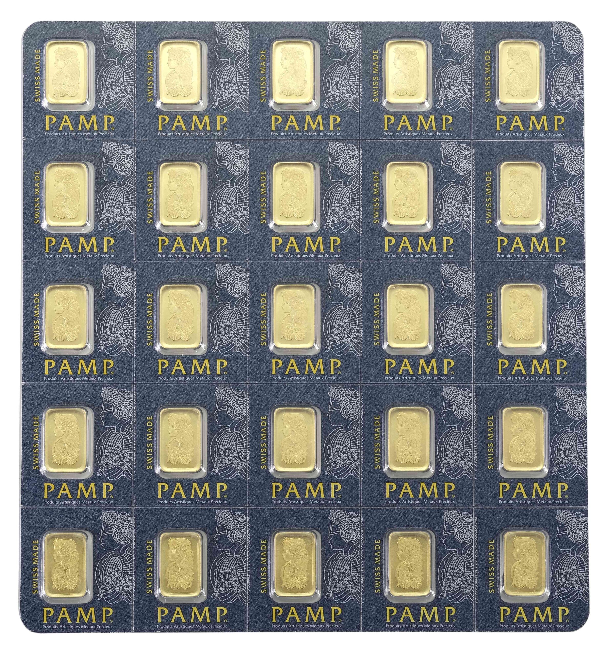 Pamp Portfolio Card 25×1 Gram Gold Bars