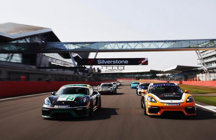 Porsche racing driver charles clark silverstone race track