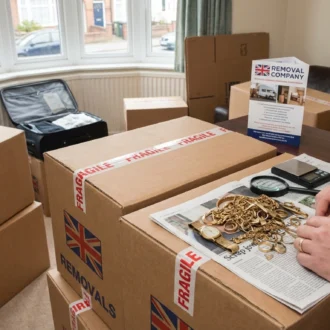 Sorting scrap gold for sale during a house move