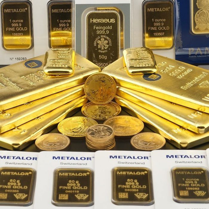 gold coins and bars